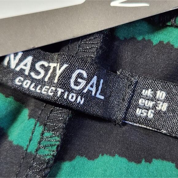 Nasty Gal zebra print dress green & black size 6 NWT - Picture 5 of 9
